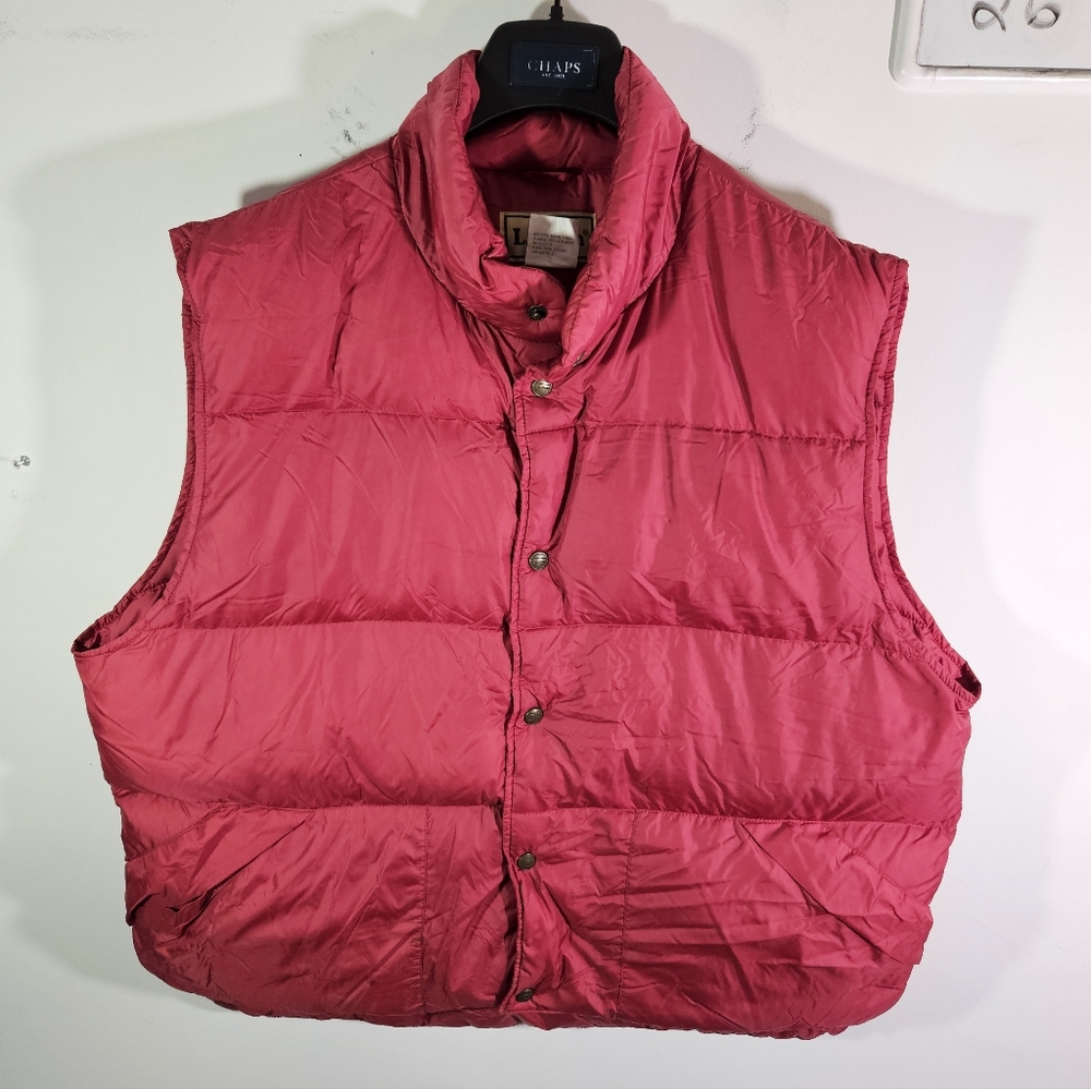 Vintage Men's L.L. Bean Button Down Red Outdoor Puffer Vest!